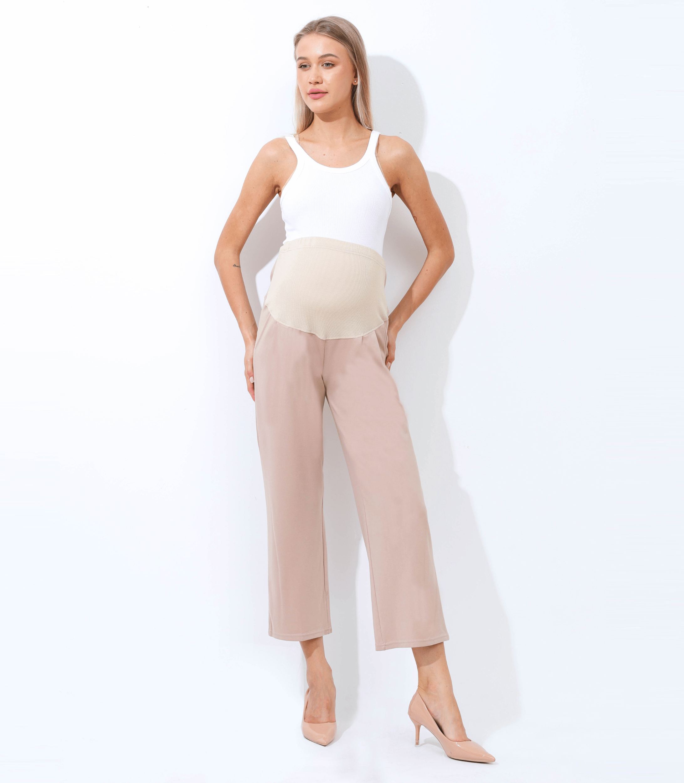 The Wide Leg Maternity Ankle Pant